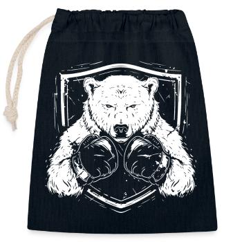 Polar Bear Polar Bear Boxer Martial Arts MMA - Closable cotton gift bag (25x30cm) - navy - Front