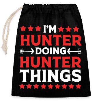 Hunter Hunt - Closable cotton gift bag (25x30cm) - black - Front