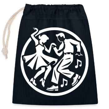 Rock ’n’ Roll Silhouetten Design - Verschließbarer Geschenkbeutel aus Baumwolle (25x30cm) - Navy - Vorne