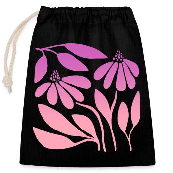 Marguerite in Gradient Pink - Closable cotton gift bag (25x30cm) - black - Front