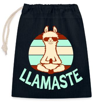 Lama Meditiert Yoga Llamaste Sonnenbrille Retro - Verschließbarer Geschenkbeutel aus Baumwolle (25x30cm) - Navy - Vorne