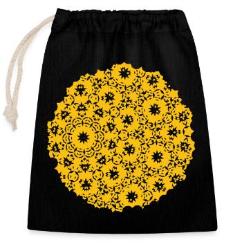 Motif de lune - Sac cadeau en coton avec cordon (25 x 30 cm) - noir - Devant