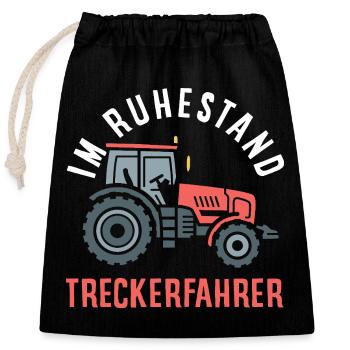 Conducteur de tracteur Retraite Profession Pension Drôle - Sac cadeau en coton avec cordon (25 x 30 cm) - noir - Devant