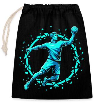 Handball Leidenschaft Hitze Training Geschenk - Verschließbarer Geschenkbeutel aus Baumwolle (25x30cm) - Schwarz - Vorne