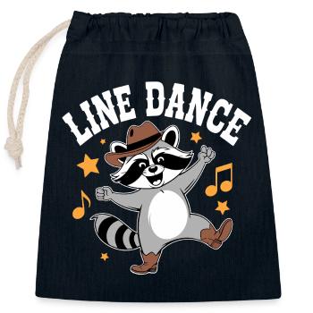 Line Dance Waschbär Groove - Verschließbarer Geschenkbeutel aus Baumwolle (25x30cm) - Navy - Vorne