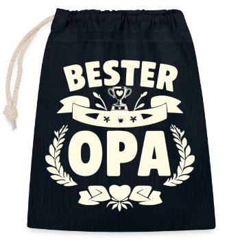 Meilleur grand-père - Sac cadeau en coton avec cordon (25 x 30 cm) - bleu marine - Devant