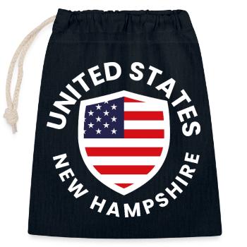 New Hampshire Shield with American Flag - Closable cotton gift bag (25x30cm) - navy - Front