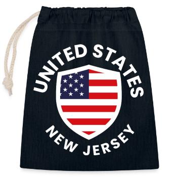 USA New Jersey Flag Badge - Closable cotton gift bag (25x30cm) - navy - Front