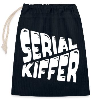 Serial kiffer - Closable cotton gift bag (25x30cm) - navy - Front