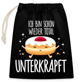 Konfetti Karneval Fasching Outfit Kölsch Alaaf - Verschließbarer Geschenkbeutel aus Baumwolle (25x30cm) - Schwarz - Vorne