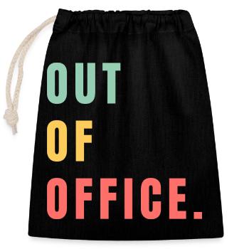 Absent du bureau - Sac cadeau en coton avec cordon (25 x 30 cm) - noir - Devant
