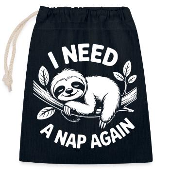 Nap Again Mood - Closable cotton gift bag (25x30cm) - navy - Front