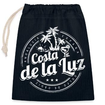 Costa de la Luz en Andalousie, Espagne, souvenir - Sac cadeau en coton avec cordon (25 x 30 cm) - bleu marine - Devant