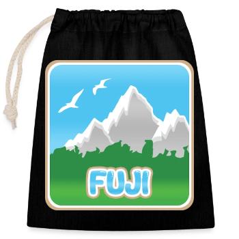 Mount Fuji - Closable cotton gift bag (25x30cm) - black - Front