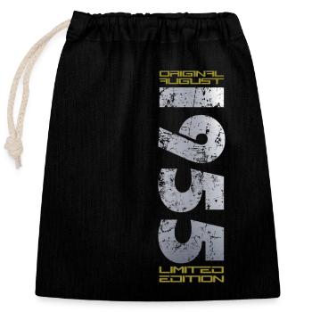 70e anniversaire Original août 1955 Né en 1955 - Sac cadeau en coton avec cordon (25 x 30 cm) - noir - Devant