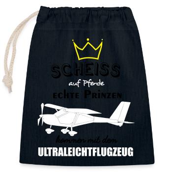 a22 Flugzeug Pilot Flieger Ultraleichtflugzeug UL - Verschließbarer Geschenkbeutel aus Baumwolle (25x30cm) - Navy - Vorne