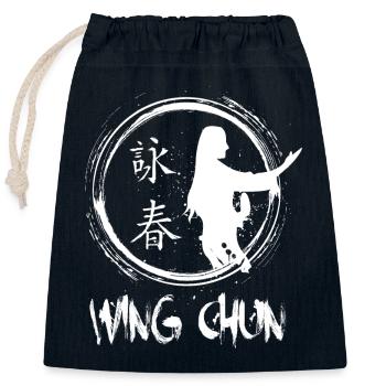 Wing chun Wingtsun - Verschließbarer Geschenkbeutel aus Baumwolle (25x30cm) - Navy - Vorne