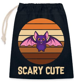 Halloween Bat - Closable cotton gift bag (25x30cm) - navy - Front