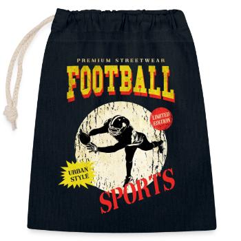 American Football Spieler Vintage Retro USA Sport - Verschließbarer Geschenkbeutel aus Baumwolle (25x30cm) - Navy - Vorne