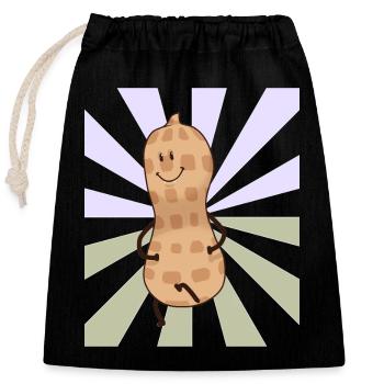 arachide noix noix effronté enfant joyeux bébé - Sac cadeau en coton avec cordon (25 x 30 cm) - noir - Devant
