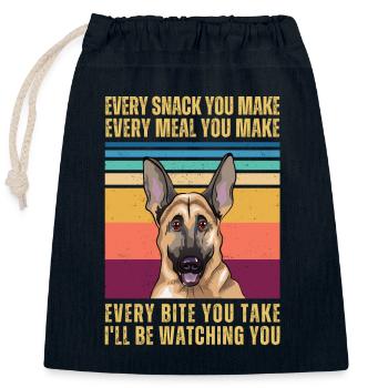 Deutscher Schäferhund beobachten - Verschließbarer Geschenkbeutel aus Baumwolle (25x30cm) - Navy - Vorne