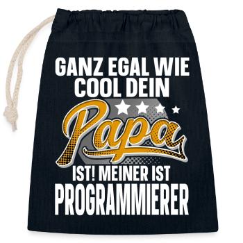 Programmierer Papa Vater Vatertag Cooler Papa - Verschließbarer Geschenkbeutel aus Baumwolle (25x30cm) - Navy - Vorne