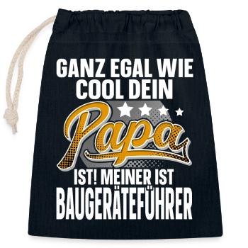 Baugeräteführer Papa Vater Vatertag Cooler Papa - Verschließbarer Geschenkbeutel aus Baumwolle (25x30cm) - Navy - Vorne
