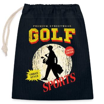 Golf Golf Golfer Sport Hobby Club Vintage - Closable cotton gift bag (25x30cm) - navy - Front