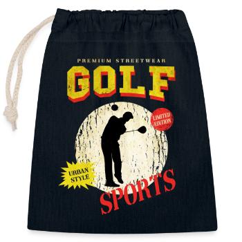 Golf Golfen Golfspieler Sport Hobby Club Vintage - Verschließbarer Geschenkbeutel aus Baumwolle (25x30cm) - Navy - Vorne