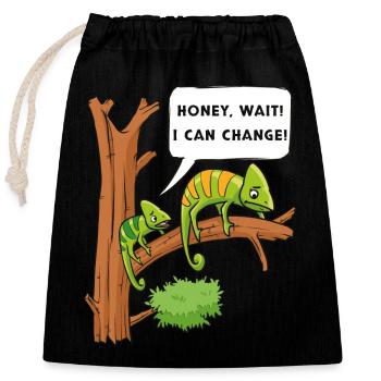 Caméléon Reptile Propriétaire Lézard Reptile Pet - Sac cadeau en coton avec cordon (25 x 30 cm) - noir - Devant
