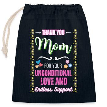 Danke Mama für deine bedingungslose Liebe - Verschließbarer Geschenkbeutel aus Baumwolle (25x30cm) - Navy - Vorne