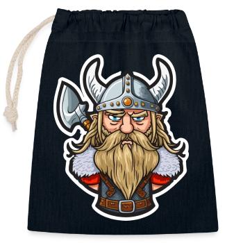 Sigurd, the Dragon Slayer: Cartoon Viking Sigurd - Closable cotton gift bag (25x30cm) - navy - Front