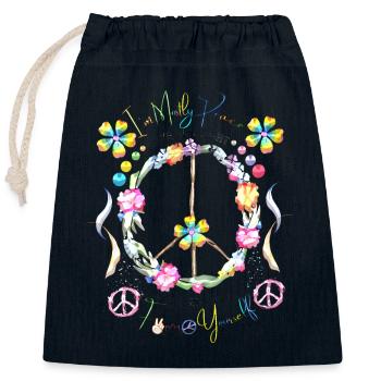 Hippie soul groovy Summer time Good vibes 70s 80s - Closable cotton gift bag (25x30cm) - navy - Front