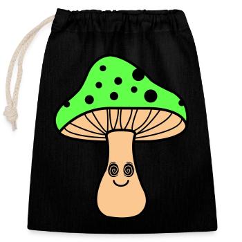Hypnotic Mushroom - Closable cotton gift bag (25x30cm) - black - Front