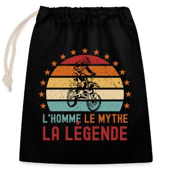 Motard légendaire - Sac cadeau en coton avec cordon (25 x 30 cm) - noir - Devant