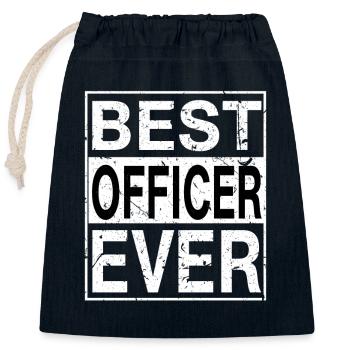 Bestes Offiziersgeschenk aller Zeiten - Verschließbarer Geschenkbeutel aus Baumwolle (25x30cm) - Navy - Vorne