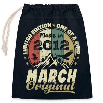 Cadeau D'anniversaire Mars 2012 Édition Limitée - Sac cadeau en coton avec cordon (25 x 30 cm) - bleu marine - Devant