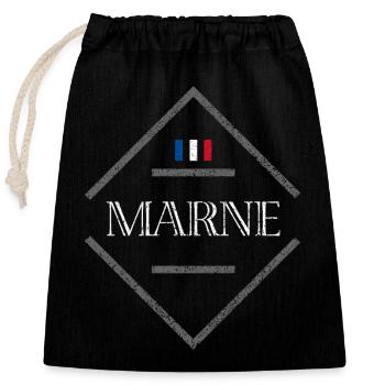 Marne - Sac cadeau en coton avec cordon (25 x 30 cm) - noir - Devant