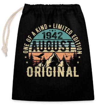 August 1942 - Born in August 1942 - Birthday - Closable cotton gift bag (25x30cm) - black - Front
