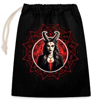 Diabolique Dame des Ténèbres - Sac cadeau en coton avec cordon (25 x 30 cm) - noir - Devant