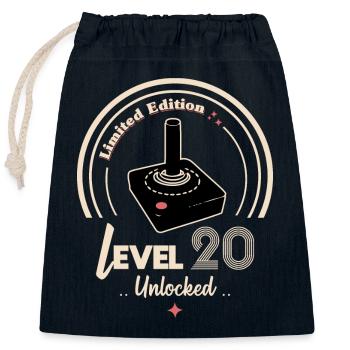 Limitierte Auflage Retro-Joystick-Design - Verschließbarer Geschenkbeutel aus Baumwolle (25x30cm) - Navy - Vorne