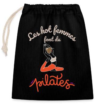 Les hot femmes font du pilates - Sac cadeau en coton avec cordon (25 x 30 cm) - noir - Devant