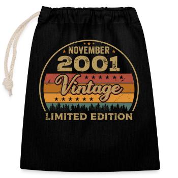 November 2001 - Birthday Gift November 2001 - Closable cotton gift bag (25x30cm) - black - Front