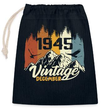 Geburtstagsgeschenk geboren im Dezember 1945 - Verschließbarer Geschenkbeutel aus Baumwolle (25x30cm) - Navy - Vorne