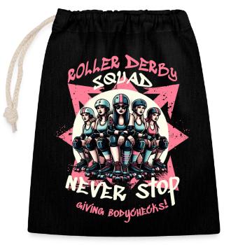 Roller Derby Squad - Closable cotton gift bag (25x30cm) - black - Front