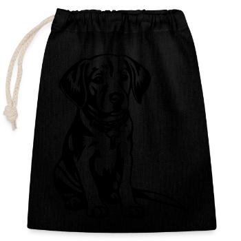 Beagle Hund - Verschließbarer Geschenkbeutel aus Baumwolle (25x30cm) - Schwarz - Vorne