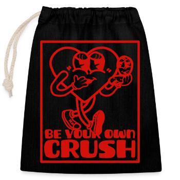 Retro mascot heart be your crush petiteToulon - Closable cotton gift bag (25x30cm) - black - Front