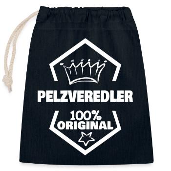Finisseur de fourrure de travail - Sac cadeau en coton avec cordon (25 x 30 cm) - bleu marine - Devant