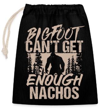 Bigfoot kann nicht genug von Nachos Wildnis bekommen - Verschließbarer Geschenkbeutel aus Baumwolle (25x30cm) - Schwarz - Vorne