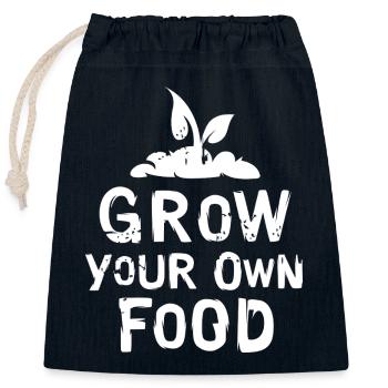 Gärtner und Pflanzenliebe - grow your own food - Verschließbarer Geschenkbeutel aus Baumwolle (25x30cm) - Navy - Vorne